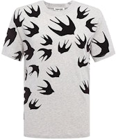 McQ Alexander McQueen Grey Swallow Print Cotton T-Shirt 291571-RLT86-1225 McQ Alexander McQueen Grey Swallow Print Cotton T-Shirt 291571-RLT86-1225
