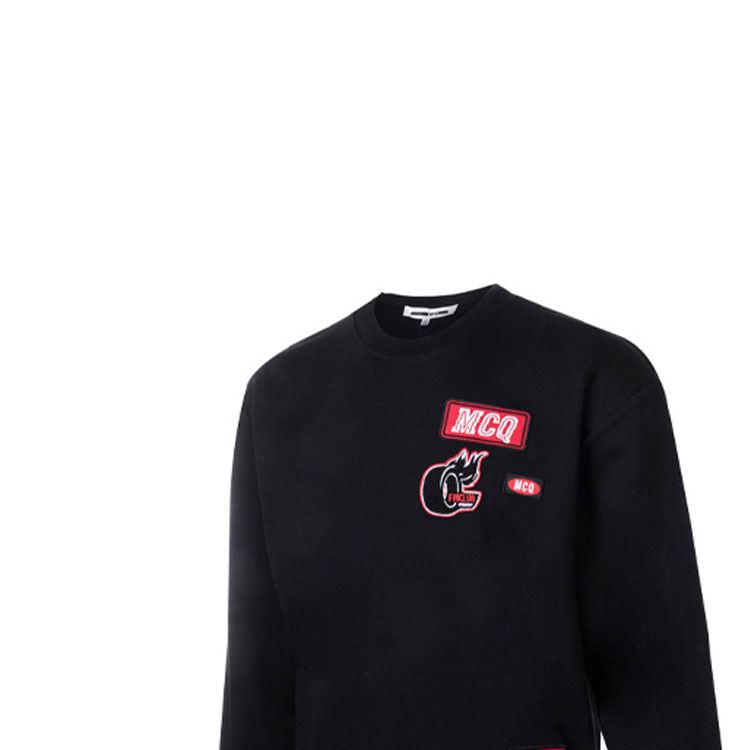 Sizing McQ Alexander McQueen Pullover Crewneck Casual Sweatshirt Black 535620-RMT09-1000