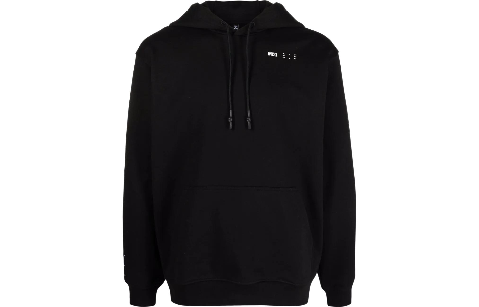 McQ Alexander McQueen SS22 Black Logo Print Pullover Sweatshirt . 624727-RST93-1000