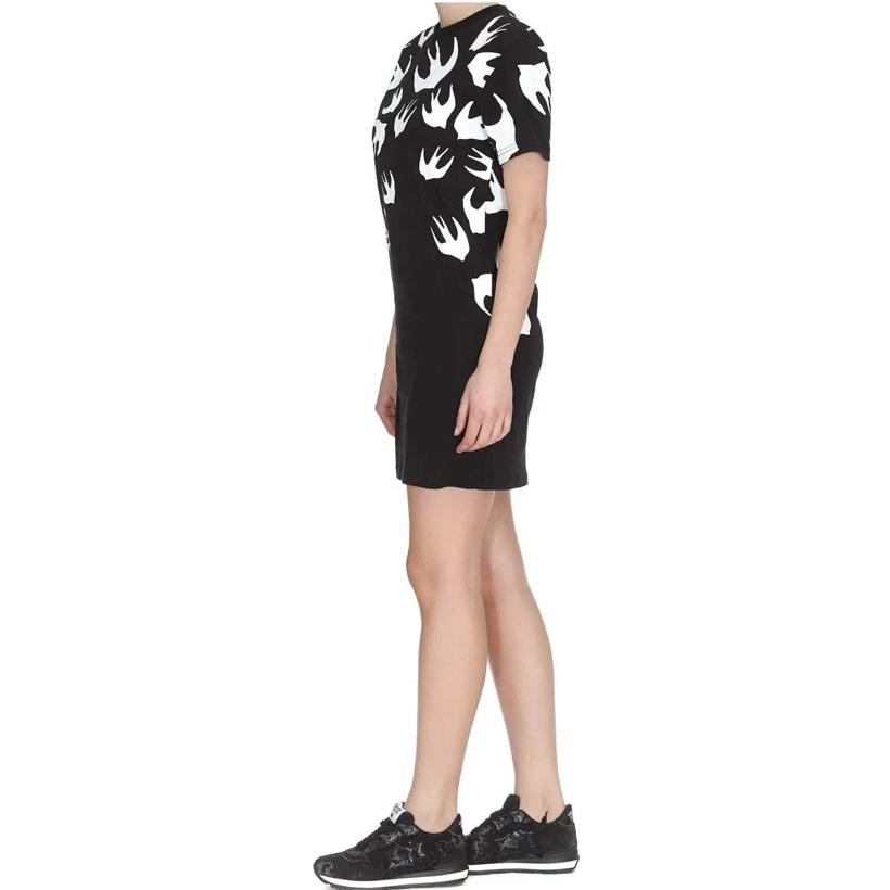 Purchase McQ Alexander McQueen Swallow Print Crew Neck Dress Hitam Hadiah 520 395772-RLT71-1000