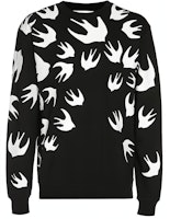 McQ Alexander McQueen Unisex Swallow Sweatshirt Black Long Sleeve 348190-RLT72-1000 McQ Alexander McQueen Unisex Swallow Sweatshirt Black Long Sleeve 348190-RLT72-1000