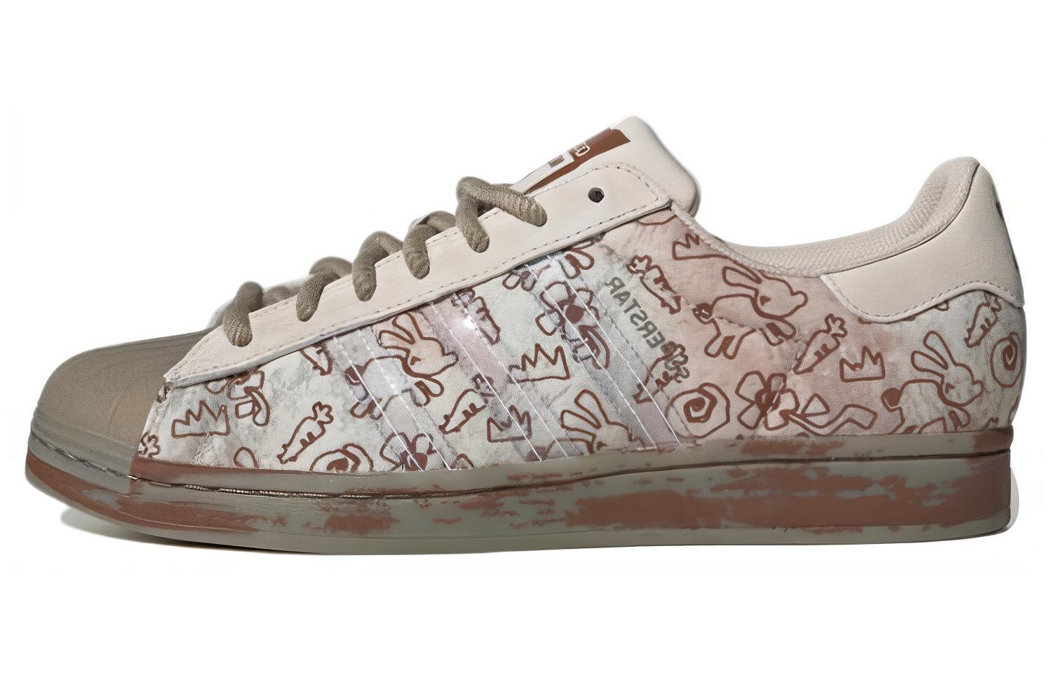 Melting Sadness adidas Superstar 'Allover Graphics - Clear Brown'
