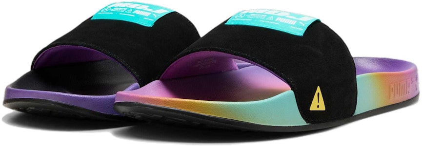 PUMA 百搭休閒防滑一字拖鞋 男女同款 黑藍 Shop PUMA 百搭休閒防滑一字拖鞋 男女同款 黑藍