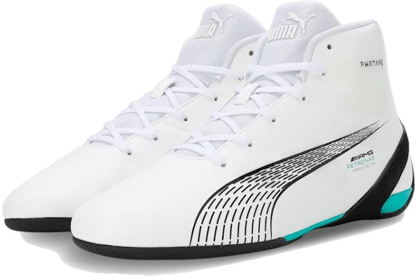 Mercedes-AMG Petronas F1 x Puma Carbon Cat Mid 'White Spectra Green' 307544-01 Lookbook Mercedes-AMG Petronas F1 x Puma Carbon Cat Mid 'White Spectra Green' 307544-01