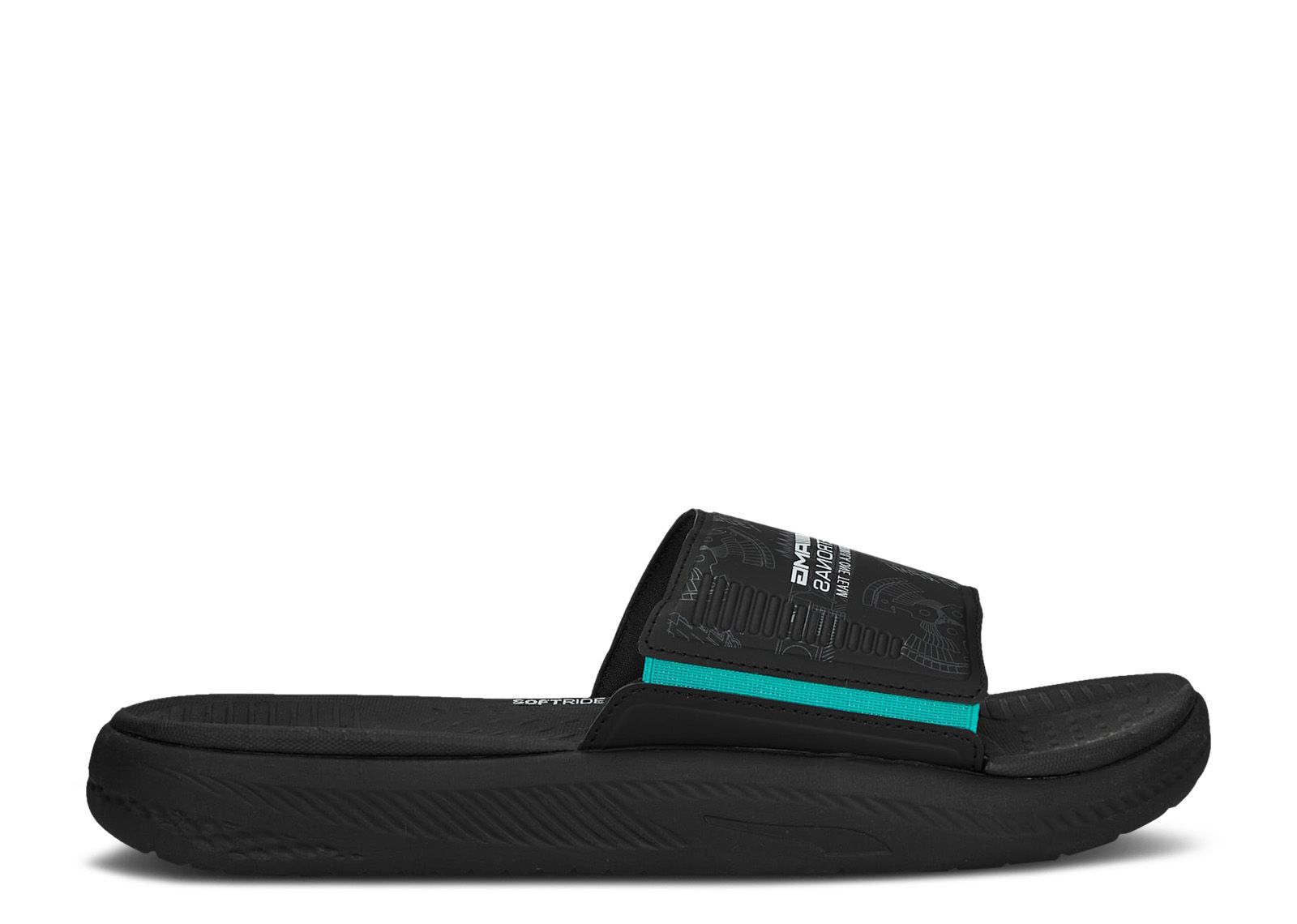 Mercedes-AMG Petronas F1 x Puma Softride Slide 'Black Spectra Green' 307696-01