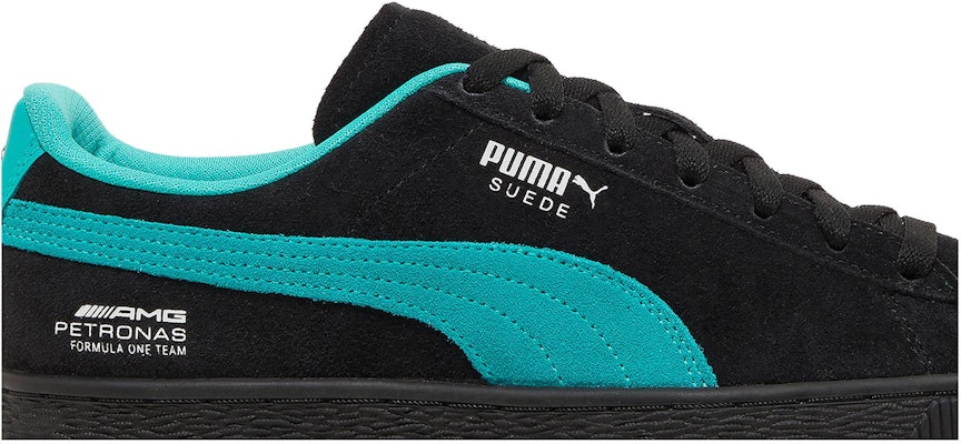Puma suede black electric green clearance