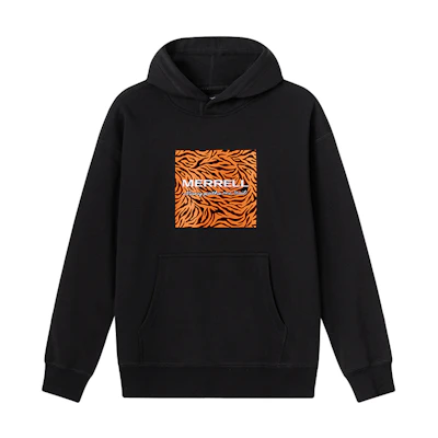 MERRELL Tiger Stripe Embroidered Outdoor Hoodie Unisex Light Gray Green MC2229001-3