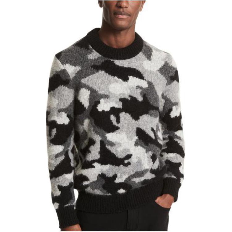 Michael Kors  Black Camouflage Crewneck Sweater Long Sleeve CF1600V5SS001