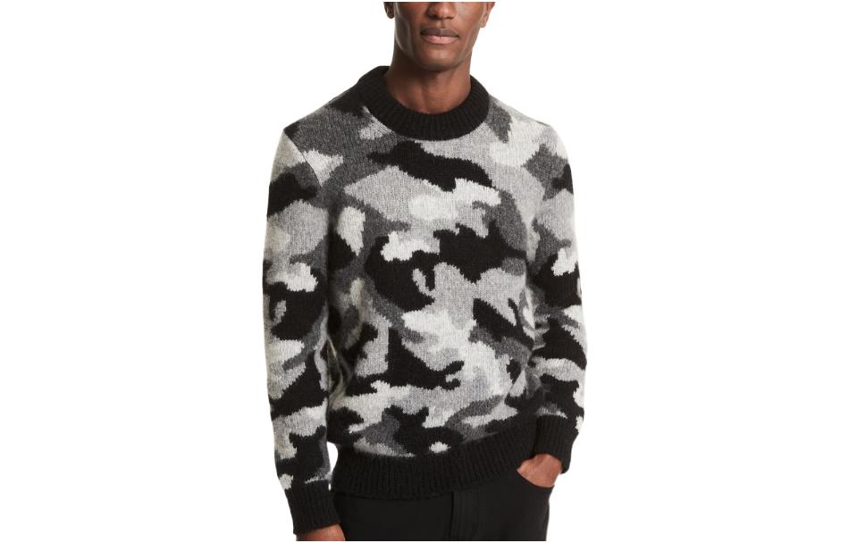 Order 迈克高仕 黑色迷彩圆领长袖毛衣 CF1600V5SS001