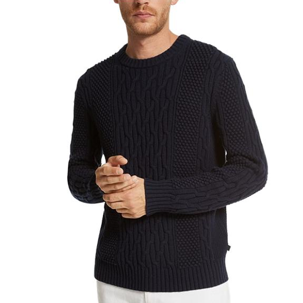 MICHAEL KORS  Black Solid Crewneck Slim Fit Long Sleeve Sweater CF3608J74X-0436