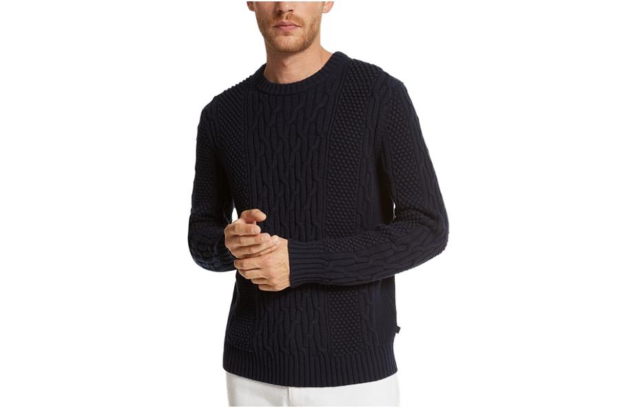 Order MICHAEL KORS 黑色純色修身圓領長袖毛衣 CF3608J74X-0436