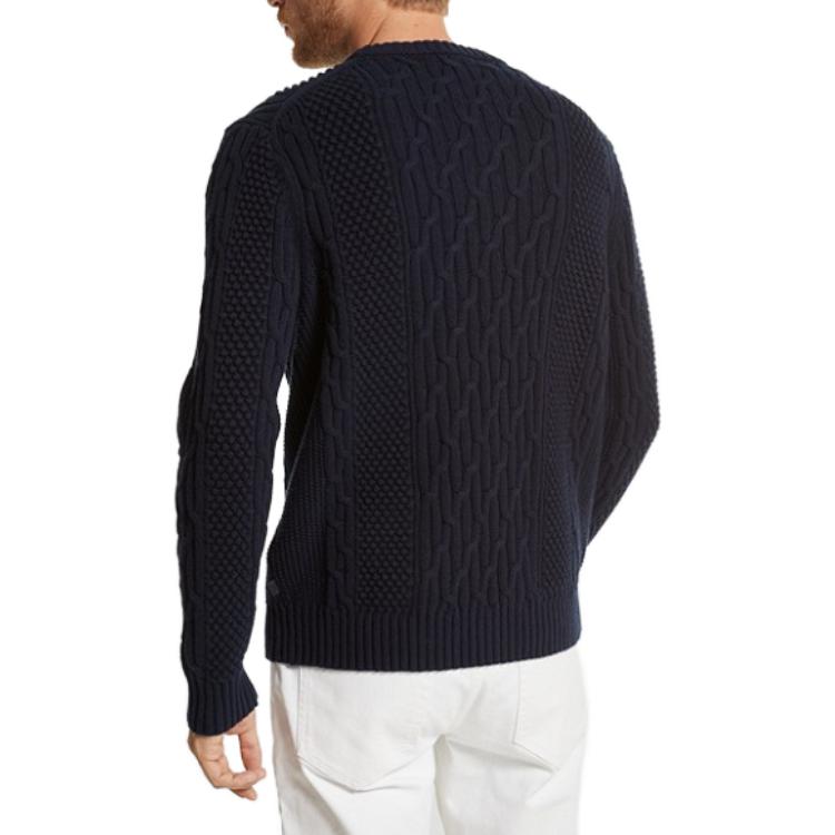 Lookbook MICHAEL KORS 黑色純色修身圓領長袖毛衣 CF3608J74X-0436