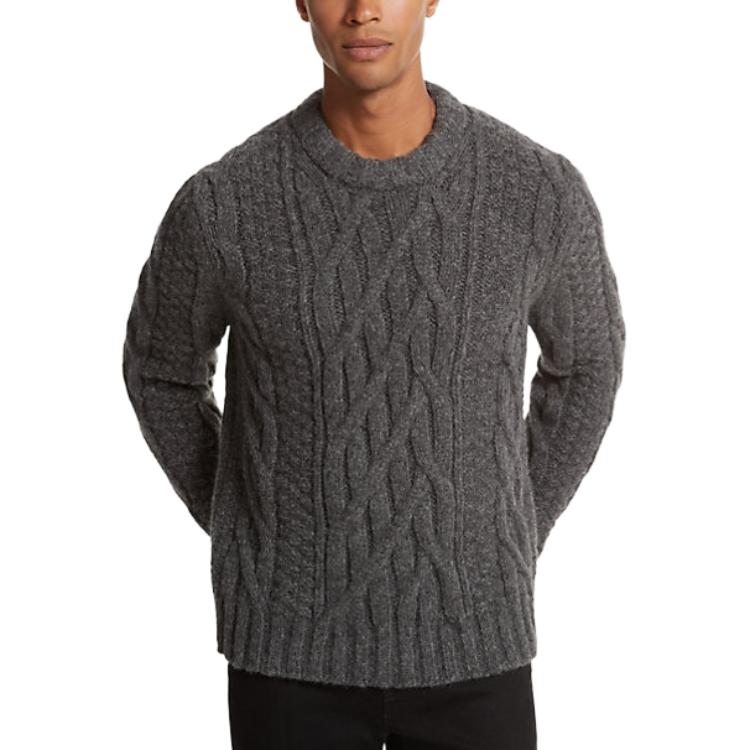 Michael Kors  Solid Color Crew Neck Long Sleeve Sweater Grey. CF3608O5SS-0049