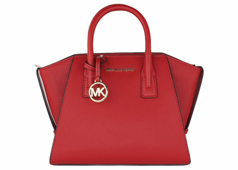 Michael Kors Avril Top-Zip Satchel Bag Small Flame Red