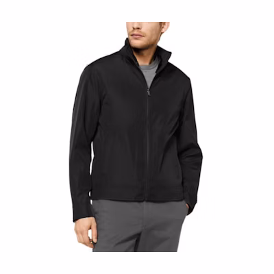 MICHAEL KORS Black High-Neck Logo Print Zip-Up Jacket CF2203G871-001