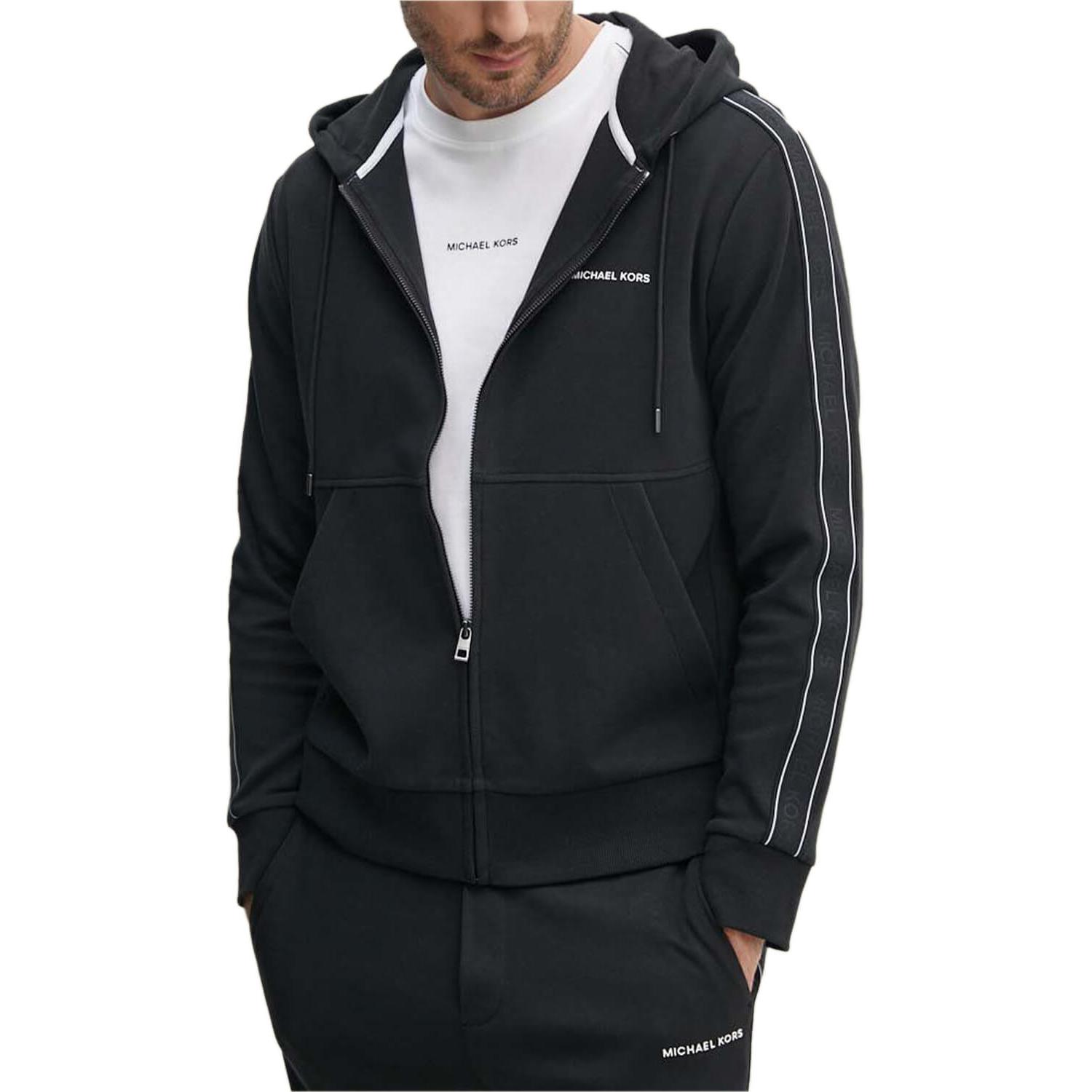 MICHAEL KORS Black Logo Print Casual Jacket OS220122M9-001