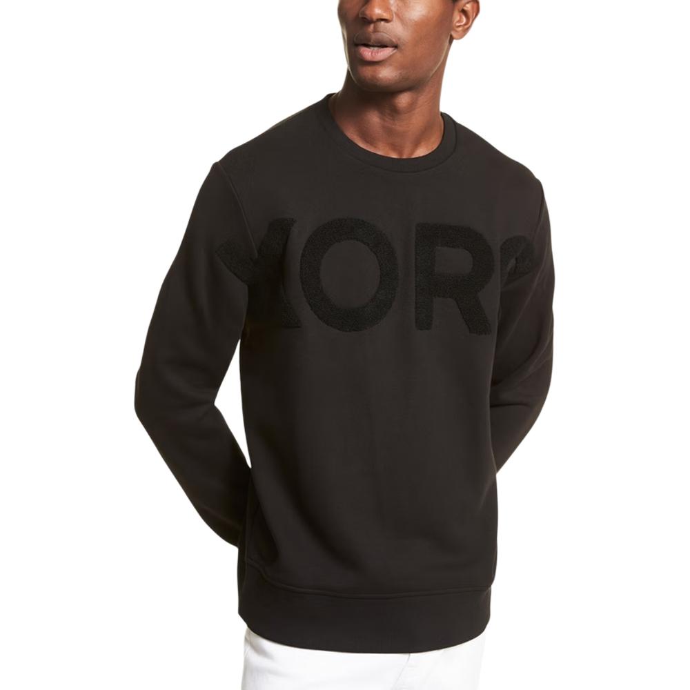 MICHAEL KORS Black Logo Print Crewneck Sweatshirt CS1504995D-001
