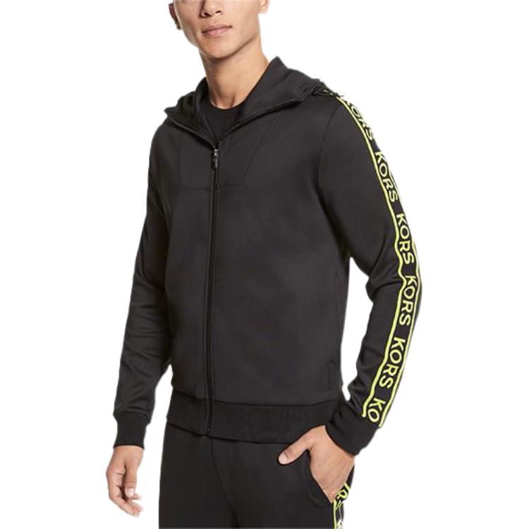 MICHAEL KORS Black Monogram Print Zip Hoodie Jacket CS2202I6DE-0001