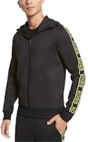 MICHAEL KORS Black Logo Print Zip-Up Hoodie with Simple Design CS250RF4GE776 MICHAEL KORS Black Logo Print Zip-Up Hoodie with Simple Design CS250RF4GE776