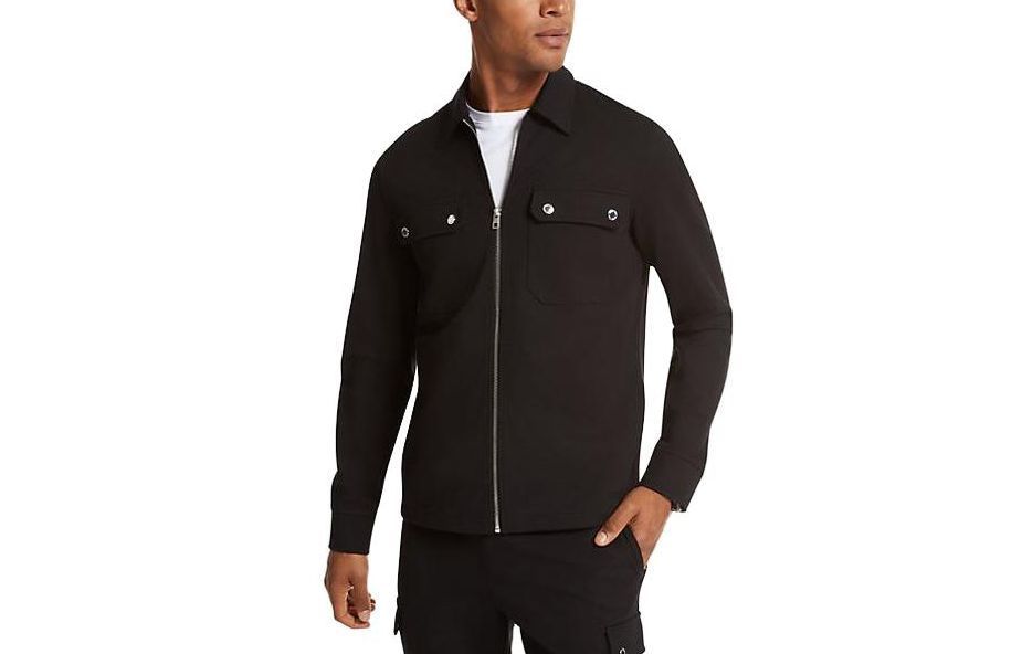 MICHAEL KORS Black Striped Logo Print Hoodie CS250T323G-0100