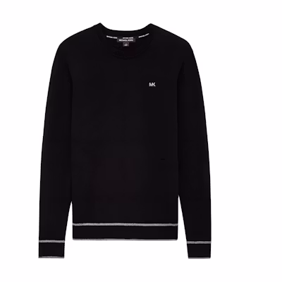 MICHAEL KORS Black White Printed Pullover Sweatshirt CF2517T7DG001
