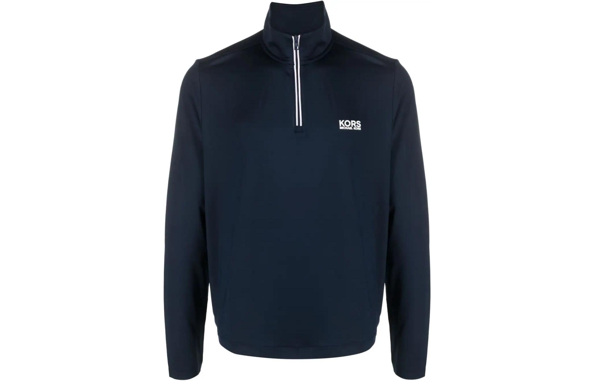 MICHAEL KORS Blue Logo Print High-Neck Sweatshirt for Men CS351K85GK-401