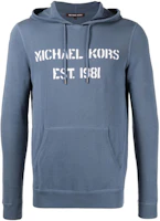 MICHAEL KORS Blue Logo Print Hooded Sweatshirt CS2603M469-539 MICHAEL KORS Blue Logo Print Hooded Sweatshirt CS2603M469-539