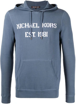 MICHAEL KORS Blue Logo Print Hooded Sweatshirt CS2603M469-539 Buy MICHAEL KORS Blue Logo Print Hooded Sweatshirt CS2603M469-539