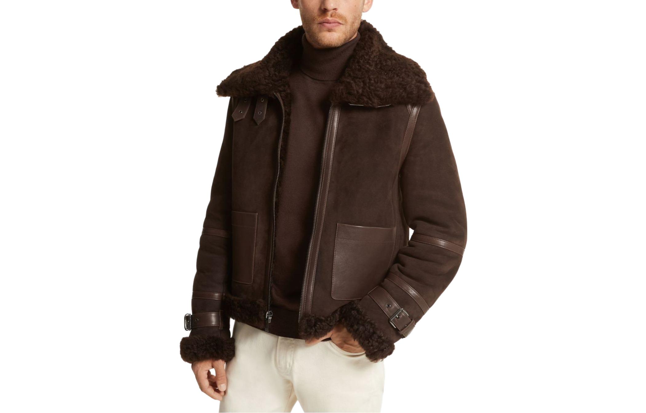 MICHAEL KORS Brown Striped Stand Collar Long Sleeve Jacket Coat CR3201X3PW-1211