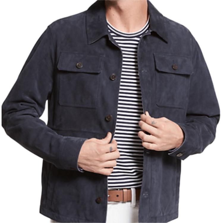 MICHAEL KORS Chocolate Leather Racer Jacket Long Sleeve Zip-Up CF98CF17KS-0201