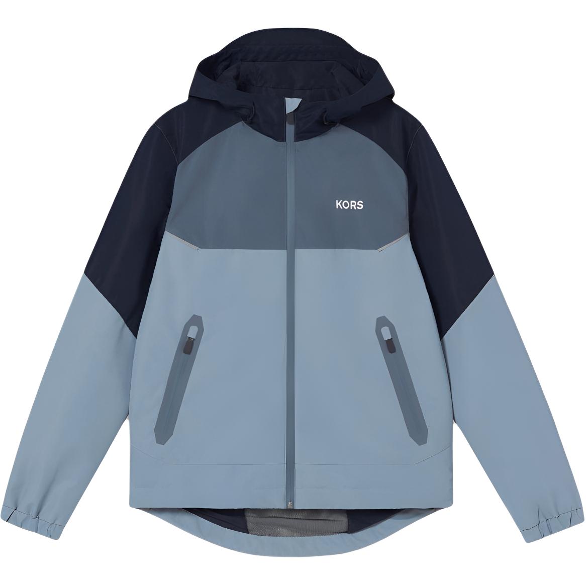 MICHAEL KORS Colorblock Logo Print Hoodie Jacket - Light Blue OS3202I2GQ-401