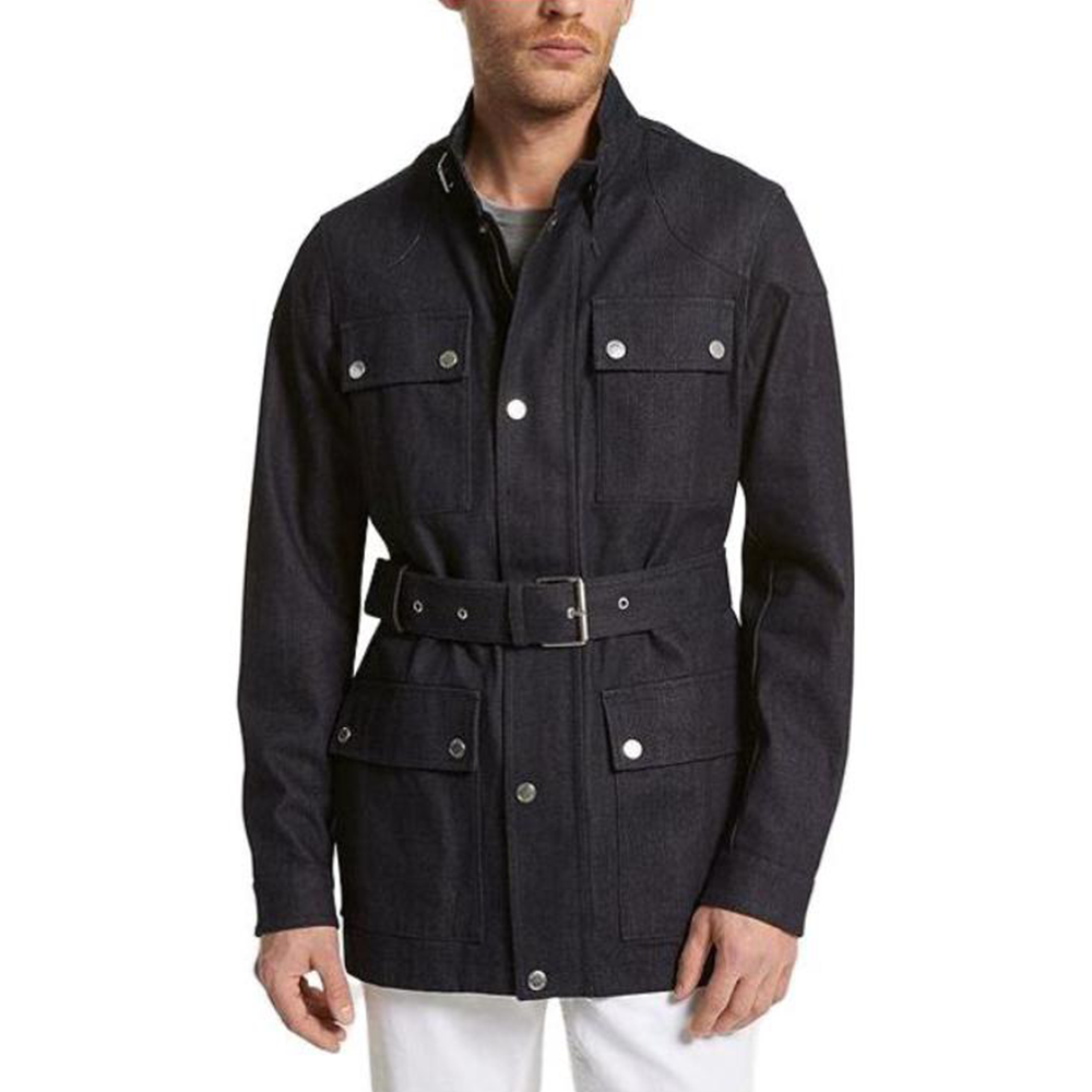 MICHAEL KORS Cotton Blend Chore Jacket Blue Long-Sleeve Casual Jacket CU2100169U-0436