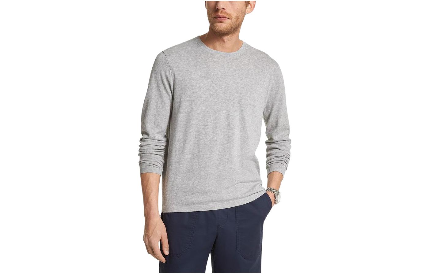 MICHAEL KORS Cotton Knit Blazer Gray Single-Breasted Jacket CF1602631Z-0049