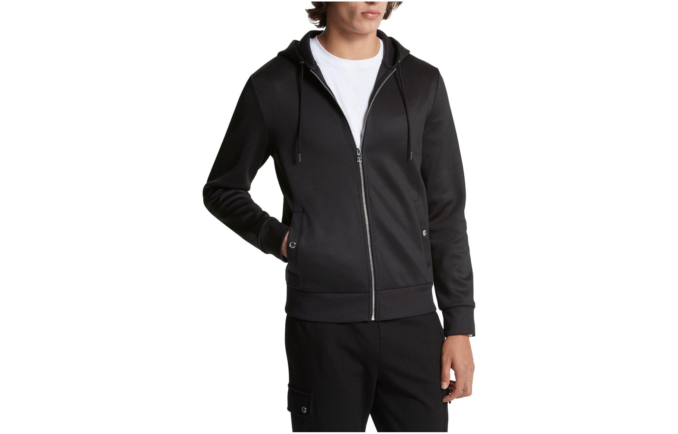 MICHAEL KORS F24 Black Hoodie with Velvet Letter Print OF4529R5MF-001