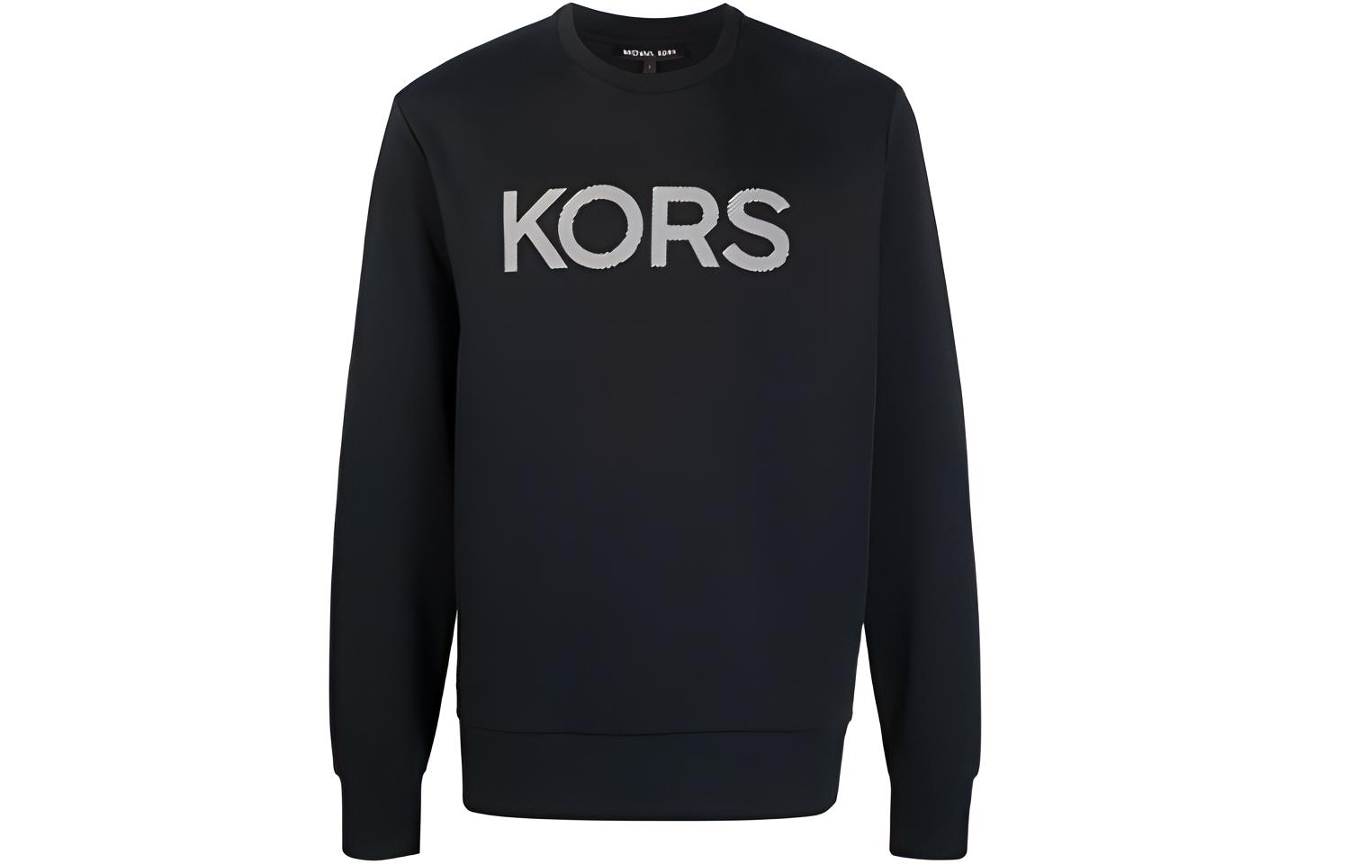 MICHAEL KORS FW22 Black Logo Zip Up Hoodie Jacket for Men CS1504895D001