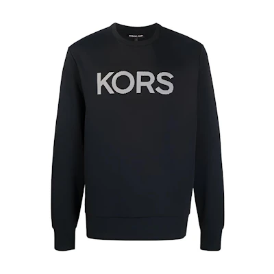 MICHAEL KORS FW22 Black Logo Zip Up Hoodie Jacket for Men CS1504895D001