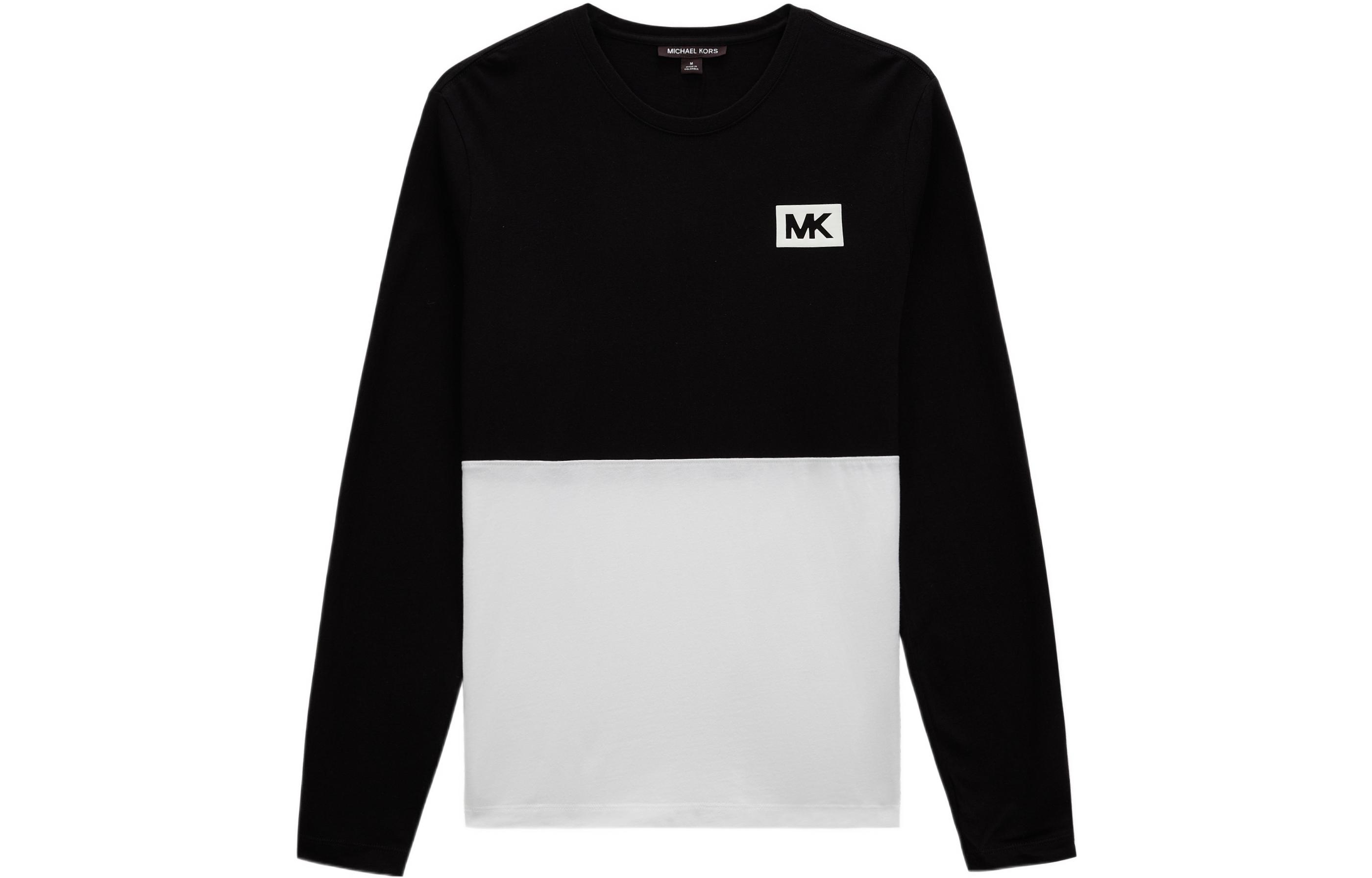 MICHAEL KORS FW22 Cotton Striped Colorblock Sweatshirt White CS250PJ5E2781