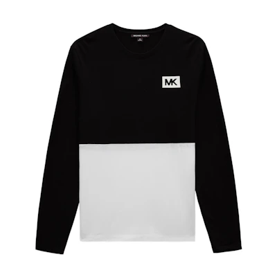 MICHAEL KORS FW22 Cotton Striped Colorblock Sweatshirt White CS250PJ5E2781