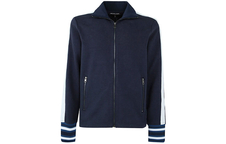 MICHAEL KORS FW22 Logo Print Colorblock Hooded Jacket Green CF1604S234346