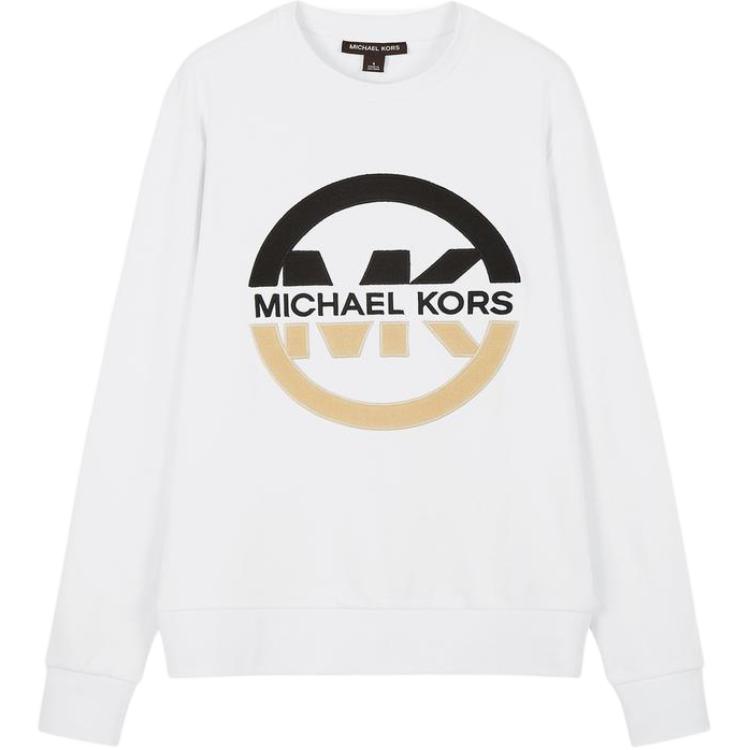 MICHAEL KORS FW22 Logo Print Pullover Sweatshirt White () CU250YN4NF-100