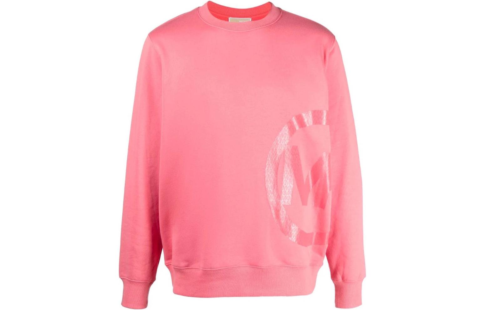 MICHAEL KORS FW22 Pink Logo Print Unisex Long Sleeve Sweatshirt MU150CZ23G