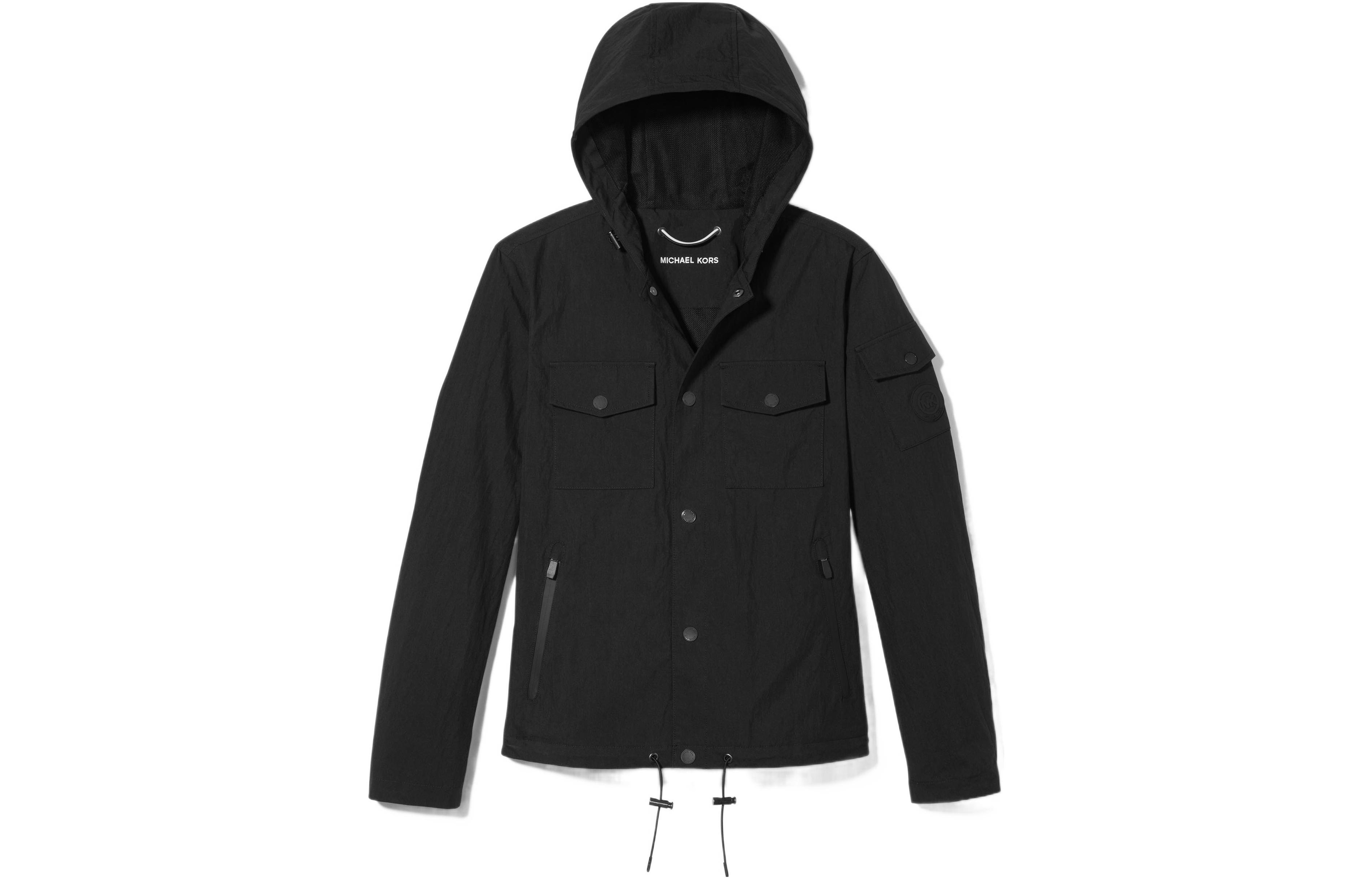 MICHAEL KORS FW22 Solid Pocket Stand Collar Green Jacket CF2513H79AVERDE