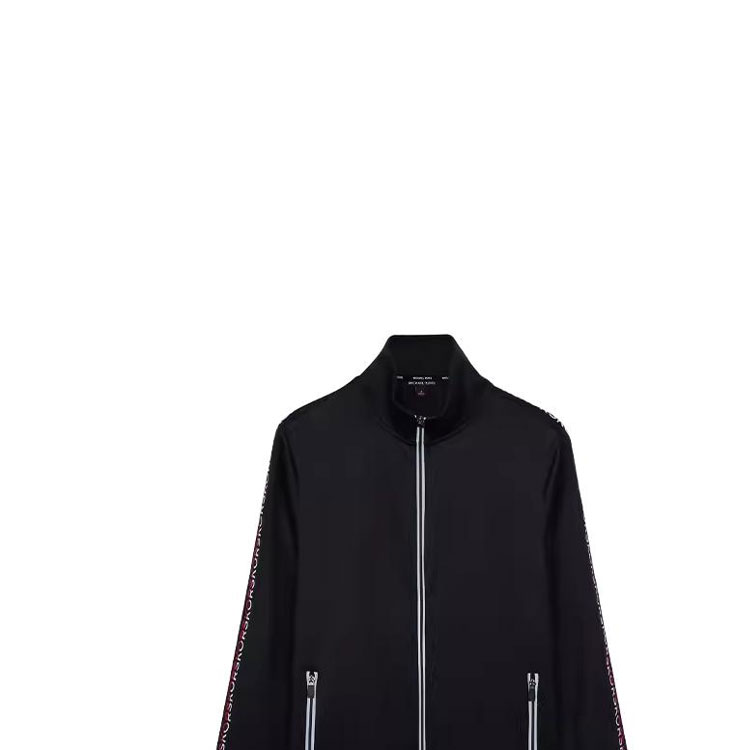 Lookbook 迈克高仕 FW23 黑色字母条纹拉链宽松夹克 OR150IQ4GE-001