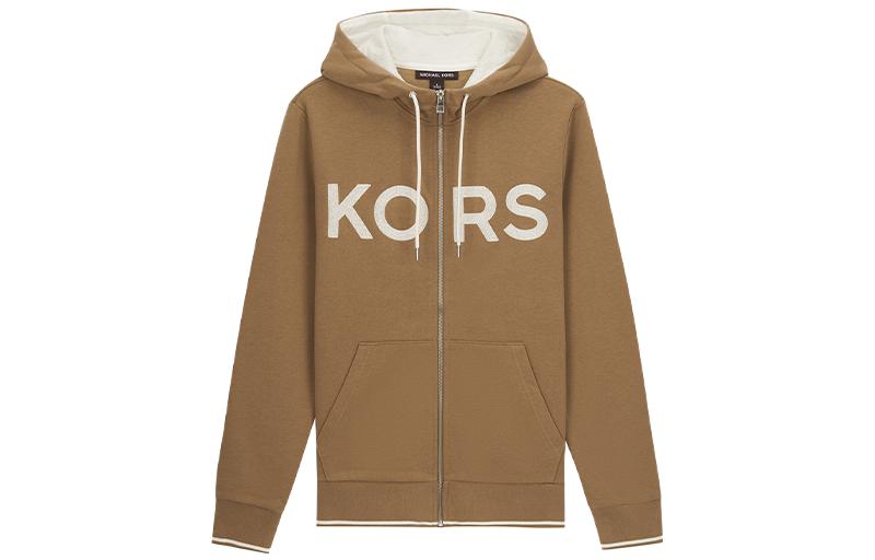 MICHAEL KORS FW23 Logo Print Zip Jacket Black Casual Outerwear OF351ET9YD-001