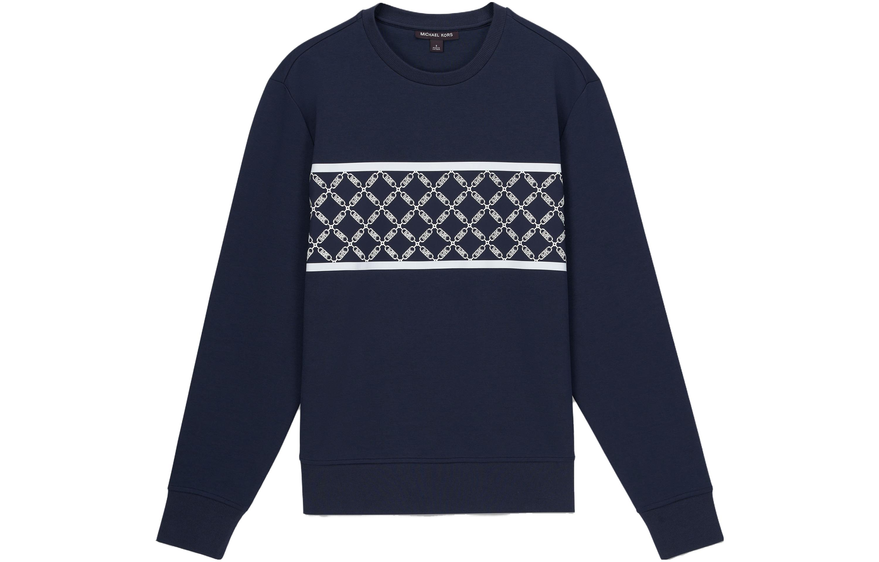 MICHAEL KORS FW23 Navy Blue Logo Print Zip-Up Hoodie for Men CF351LY46F-401