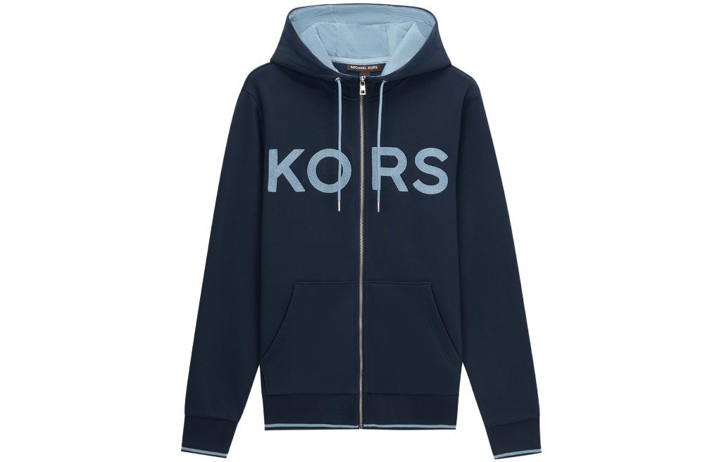 MICHAEL KORS FW23 Navy Printed Zip-Up Casual Jacket Long Sleeve CS351IW9DJ-401