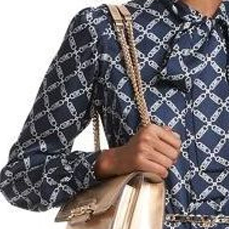 Purchase Michael Kors FW23 Vestido Azul Marino Estampado Diamante Manga Larga. MF381QOART-409