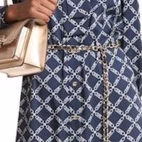 Sizing Michael Kors FW23 海軍藍菱格紋單排扣長袖洋裝 MF381QOART-409