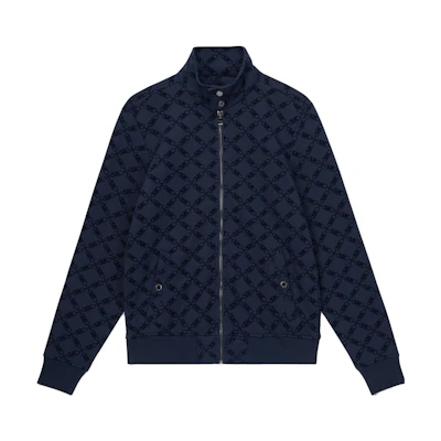 MICHAEL KORS FW23 Patterned Jacquard Full-Zip Jacket Navy CF3608S2LY-401