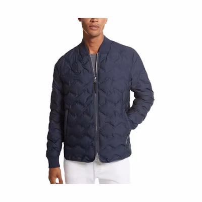 Michael Kors FW23 Solid Color Zip Casual Cotton Jacket Navy Blue (). CF3200N9ZU-401
